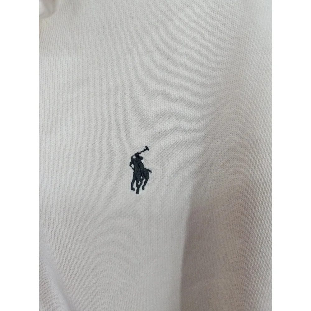 Polo Ralph Lauren Mens Quarter Zip Pullover Sweatshirt Cream Beige Size M 12/14